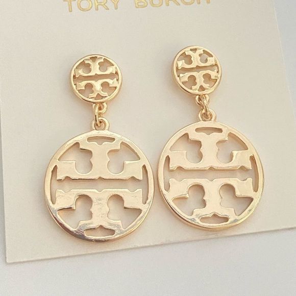TORY BURCH•Logo Drop Earrings - Picture 6 of 6